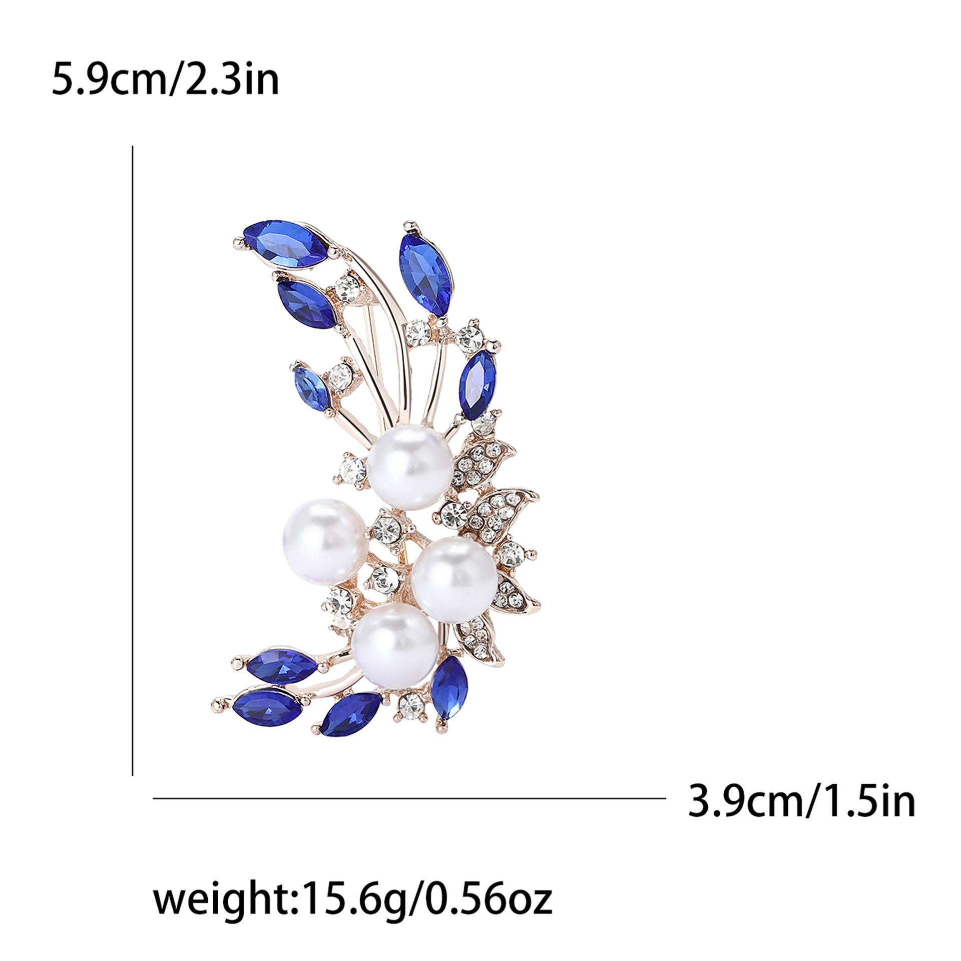 

Милая брошь из сплава со стразами и жемчугом в виде полумесяца, элегантная универсальная женская одежда, украшение для корсажа