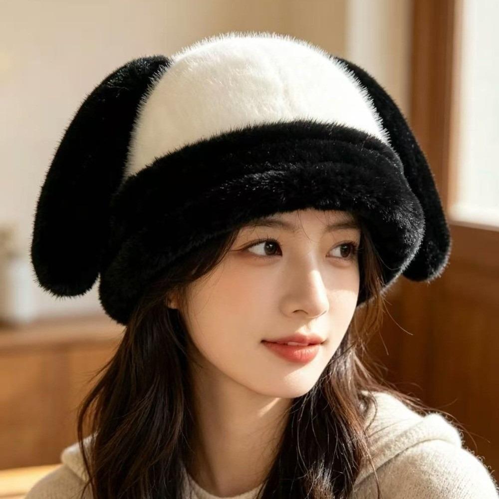 Ear Protection Rabbit Ear Hat Cute Rabbit Ear Bucket Hat Warm Fur Winter Hat Winter