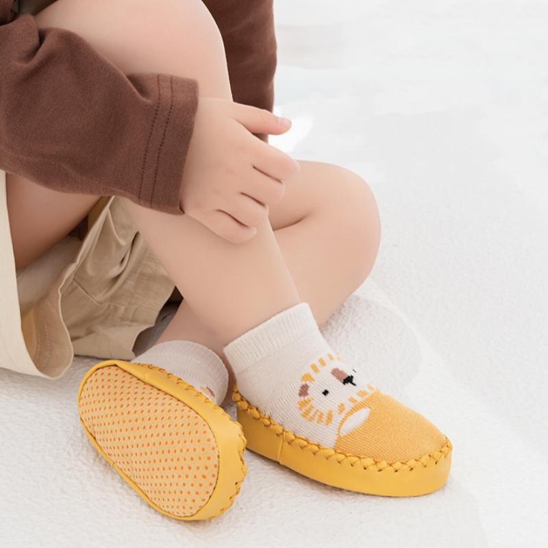 New Cartoon Baby Socks with Rubber Soles Infant Baby Girls Boys Shoes Spring Autumn Baby Floor Socks Anti Slip Soft Sole Sock