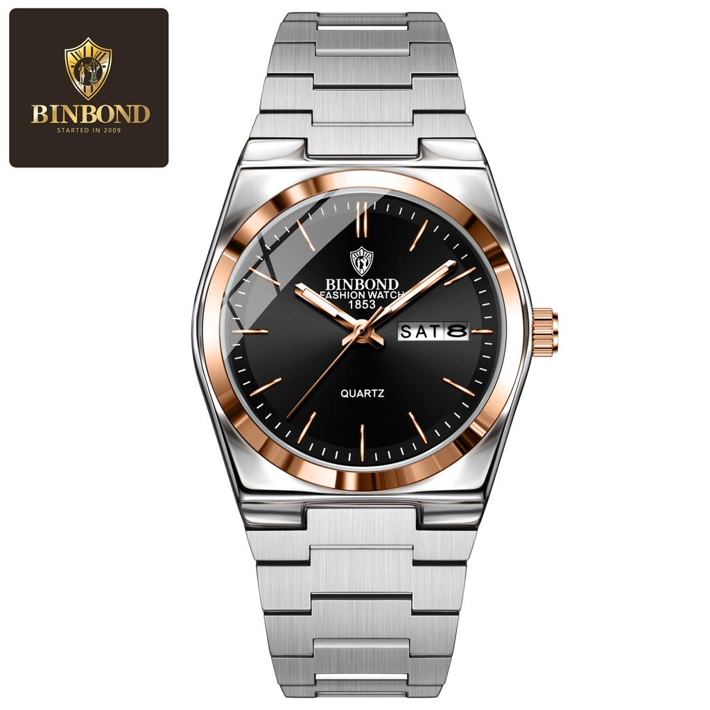 Luxury Business Quartz Men Wristwatch Waterproof Luminous Date Week Male Watch Stainless Steel Women Watches