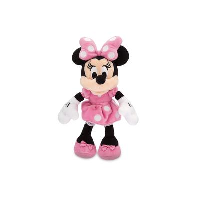 Disney Minnie Mouse Plush Pink Mini Bean Bag Mickey and Iconic Huggable Toy Character In Pink Polka Dot Dress and Embroidered Toy Figure for All Ages