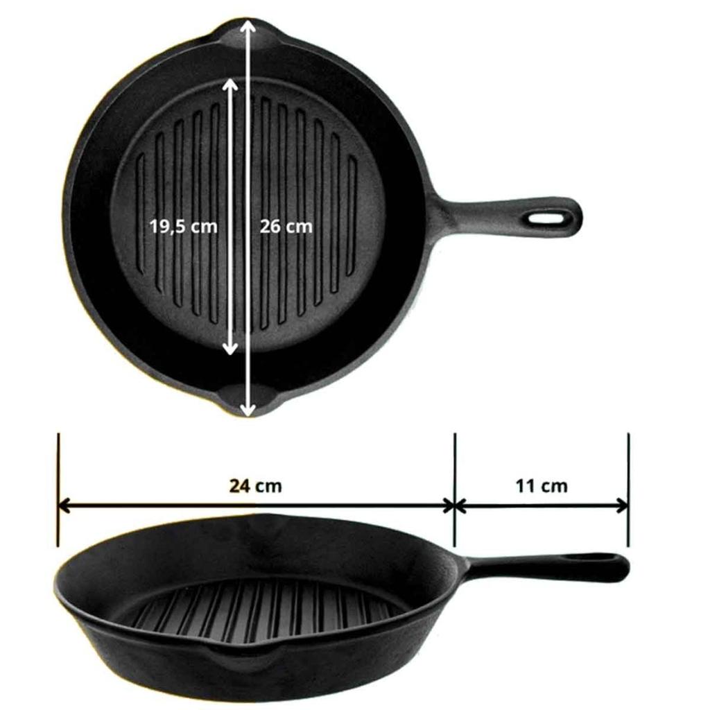 PATELNIA ŻELIWNA GRILLOWA HAGE 26cm INDUKCJA