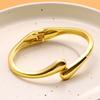Simple Teardrop Shaped Bangle For Women Creative Gold  Color Adjustable Cuff Open Bracelet Girls Fashion Jewelry