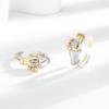 New Arrival Zircon Hug Handshake Rings: Unique Couple Ring Set