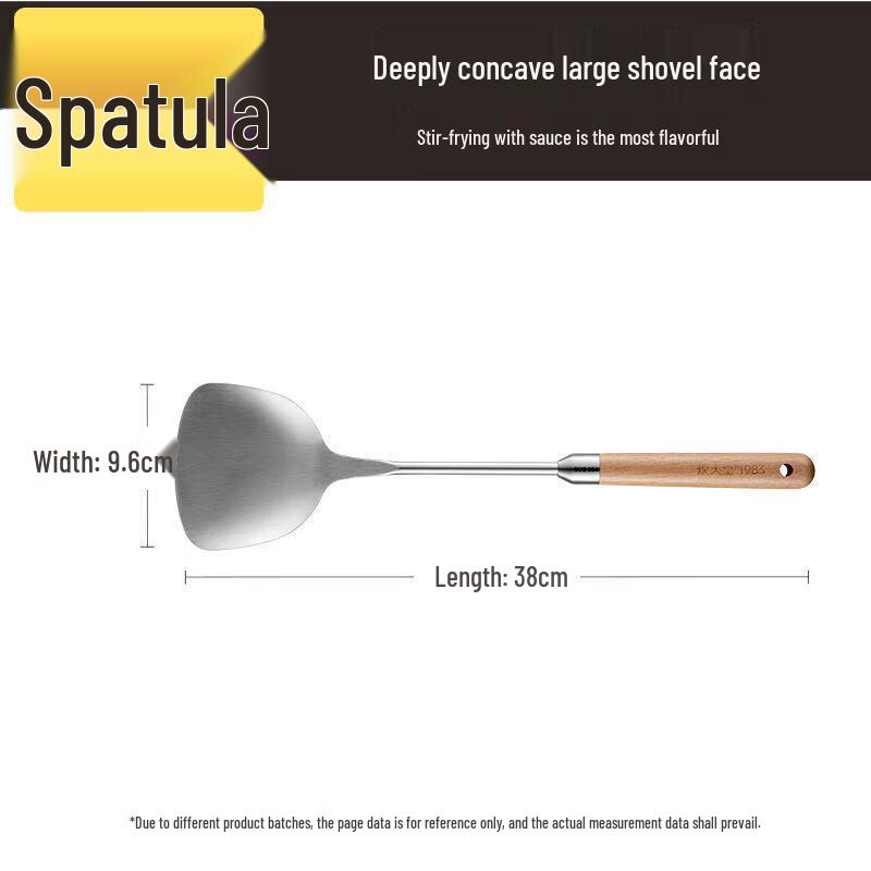 Chui Da Huang Wood White 304 Stainless Steel Spatula