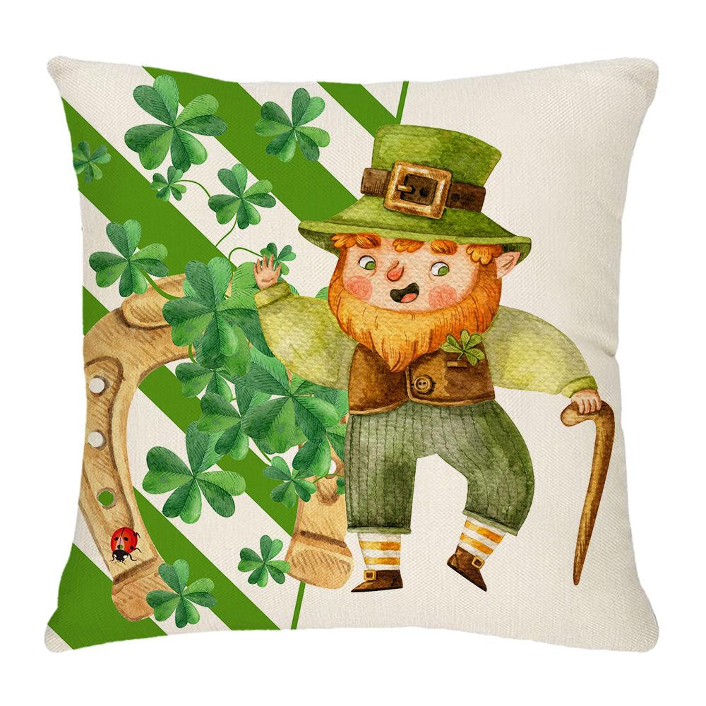 St. Patrick's Day Throw Pillows National Day Sofa Cushion Covers Linen Throw Pillows