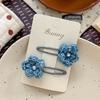 Autumn Retro Sweet Pink Coffee Leopard Pattern Bow Rabbit Hairpin Hair Ring Temperament Baby Tie Ball Head Flower Girl