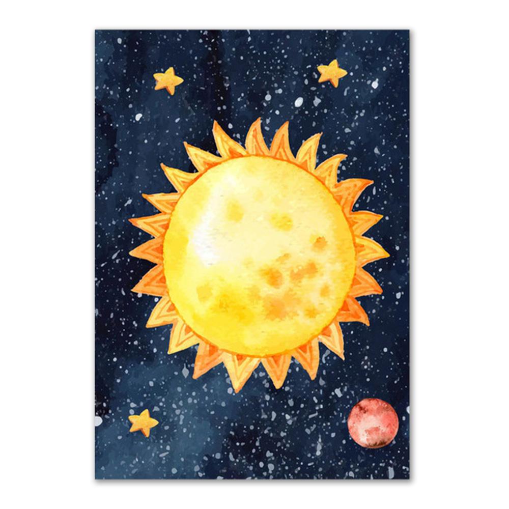 Custom Kids Name Wall Art Poster Print Space Rocket Astronaut Planet Nursery Canvas Painting Personalized Wall Art Painting Art