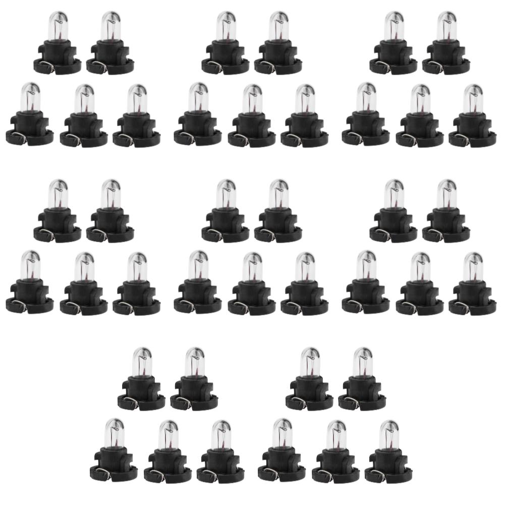 50-5pcs Vehicle Instrument Lamps Universal 12V 1.2W T4 Car Interior Lights Bulb Yellow Light Auto Accessories Replacement Bulbs