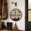 Fall Door Decoration Halloween Sign, This Is My Haunted Place Festival Weatherproof Sign Decorative Hanging Plaque, Metal Wall Art Decor Front