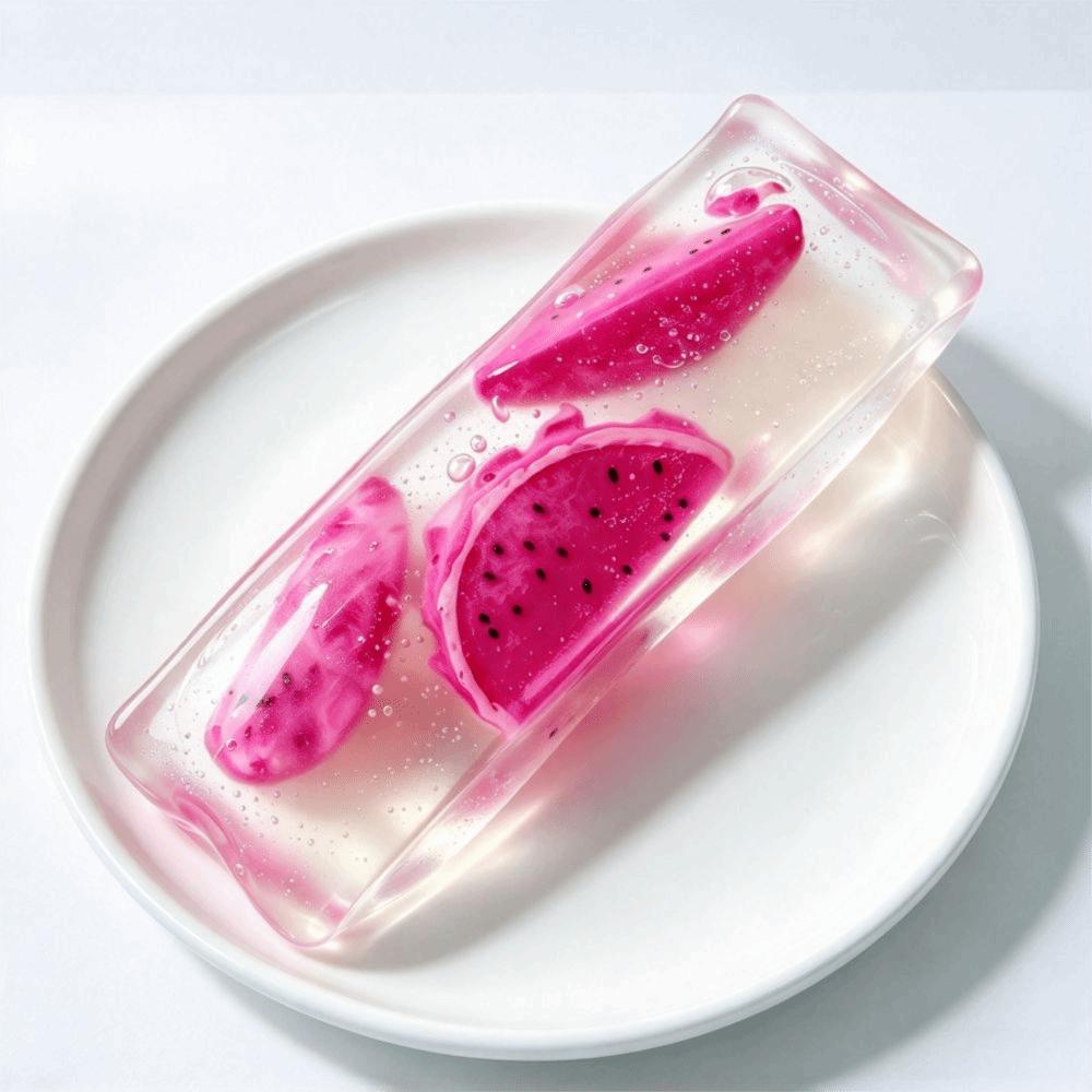 Transparent Fruit Bar Squishy Toy Soft Fruit Bar Fidget Toy Fruit Strip Squeeze Toy Ornament