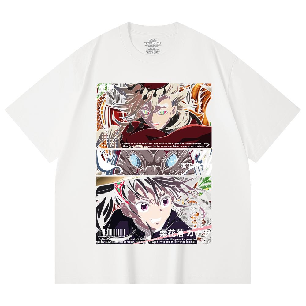 230 Gsm 100% Cotton Demon Slayer V30 Kanao x Doma Print Unisex Heavy Cotton T Shirt