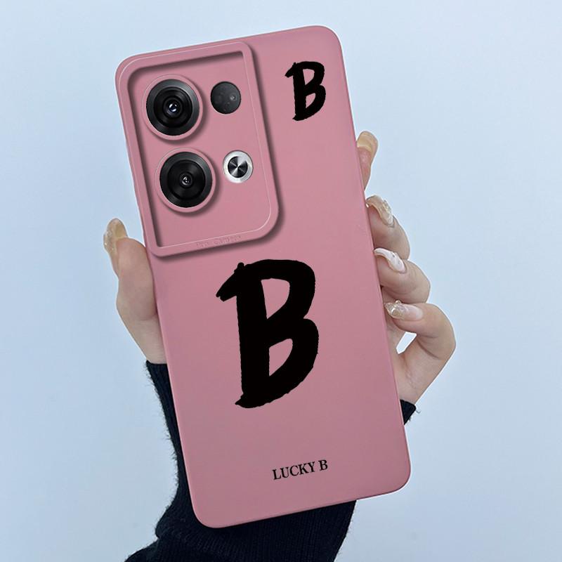 For OPPO Reno 8 Pro 5G Reno8 Reno8 Pro Plus Shockproof Phone Case Lucky Initial Letter Casing Silicone Soft Matte Back Cover