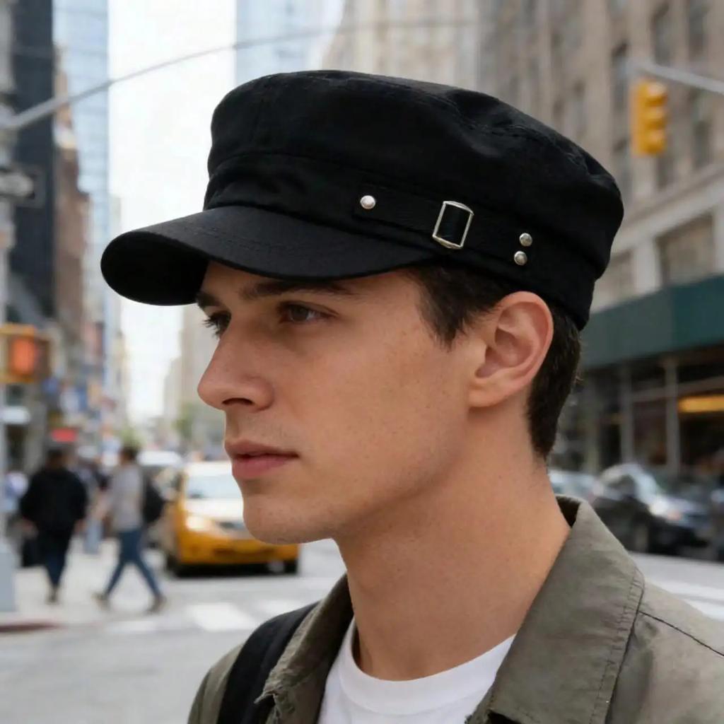 Flat Top Cap, Baseball Cap, Sun Hat, Solid Color, Unisex Spring/Summer Short Brim Baseball Cap, Outdoor Sun Protection Dad Hat, Casual Breathable