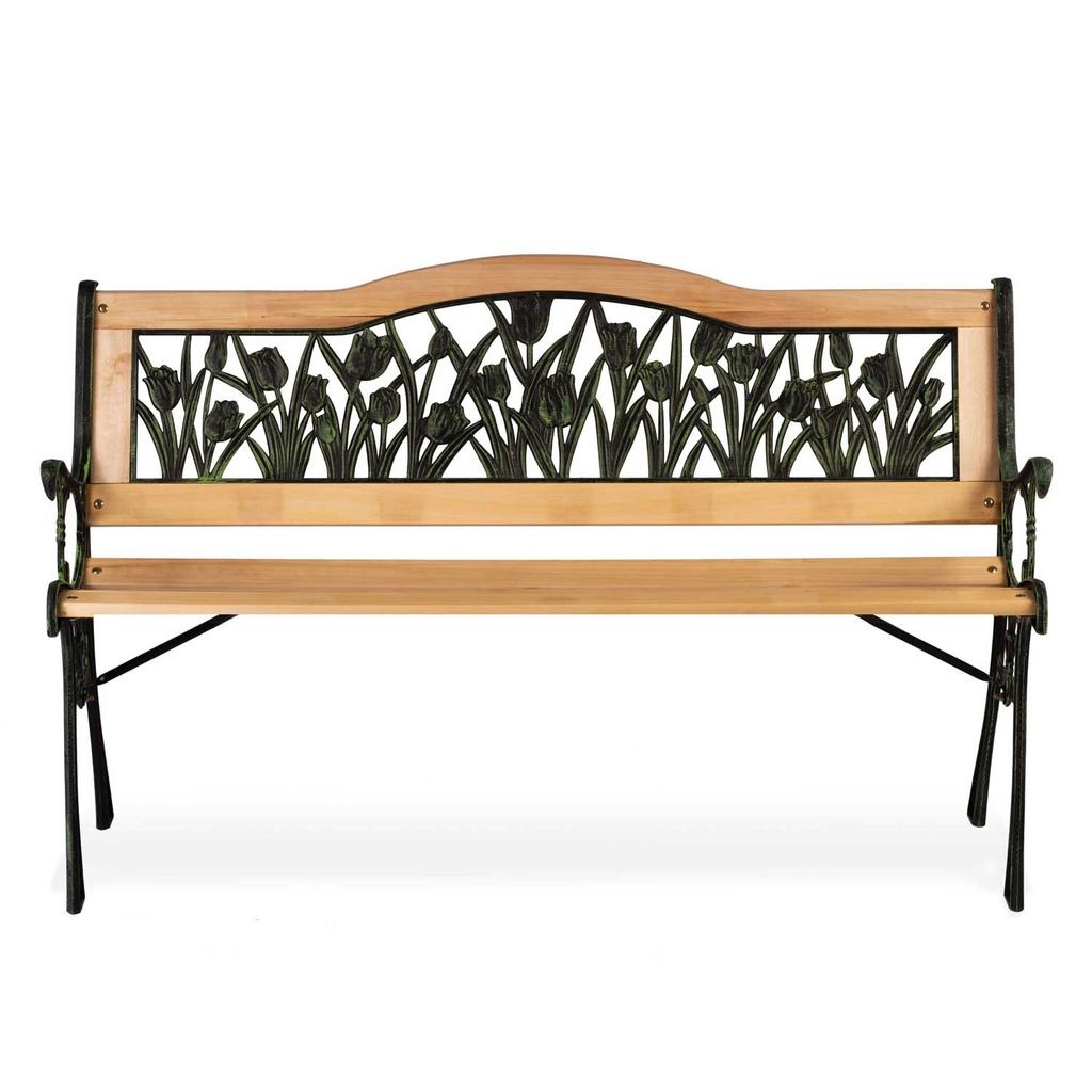 Park Bench With Backrest 123.5 X 74 X 48 Cm Gardi Tulip Sofotel