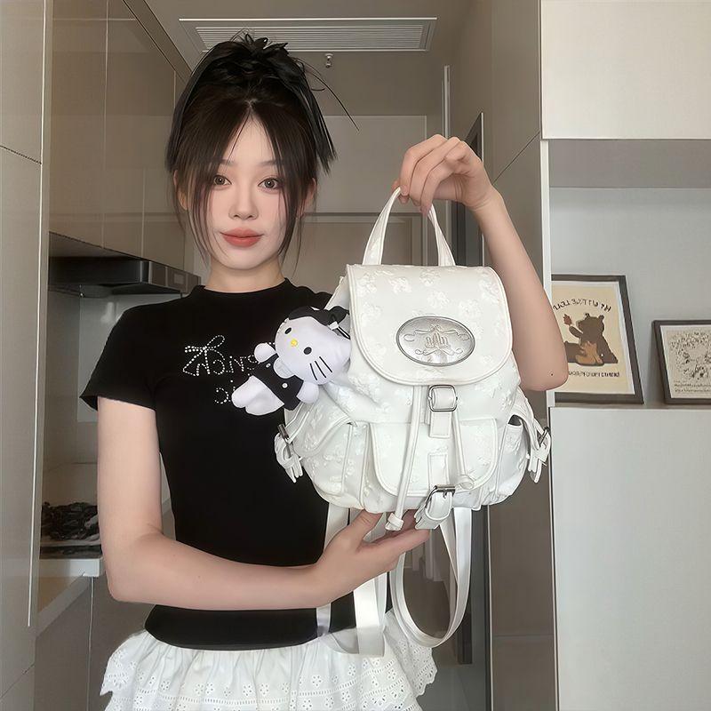 

Юй Шусинь Тот же стиль Белый Корейский сериал Рюкзак Женский Лето 2025 Новый Легкая роскошь Нишевый Высококлассный Рюкзак Женский White without pendant