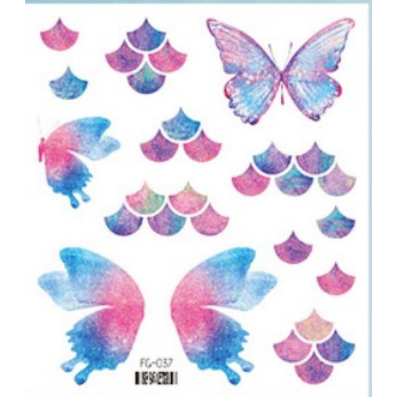 

Детская вечеринка, украшение для лица, макияж, татуировка, наклейка с изображением русалки, забавная временная татуировка, наклейка с переносом воды, 1 шт. 105*120mm