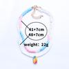 Bohemian Colorful Soft Pottery Pearl Rice Bead Neck Chain Double Shell Pendant Necklace