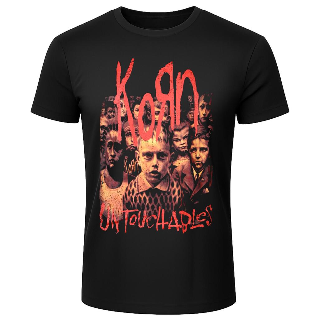 Top Korn Graphic Cotton Band Tshirt Unisex Summer Short Sleeve Fashion Brand Tee Luxury Casual Vintage Tees