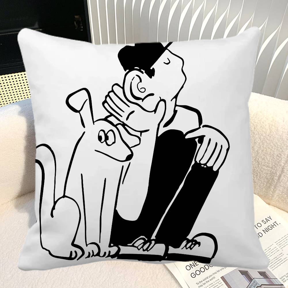 Modern Korean Black And White Love Theme Pillow Case Square Pillow Bedroom Sofa Leisure Comfort Cushion Car Home Decoration