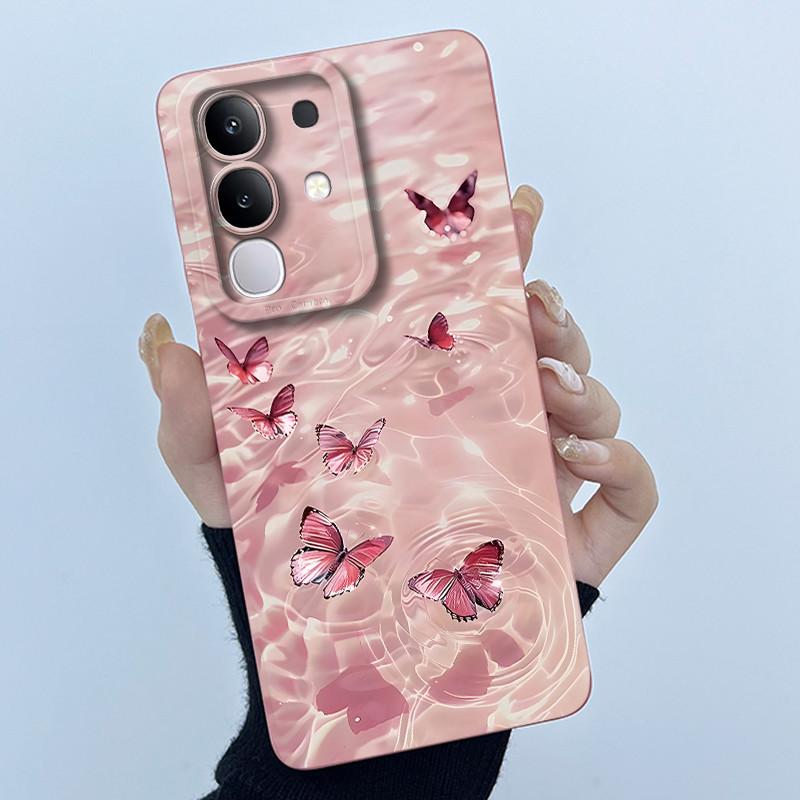 For Vivo Y29 4G Phone Case Fashion Simplicity Oil Painting Flower Soft Liquid Silicone Shell Back Cover For Vivo Y 29 4G Fundas