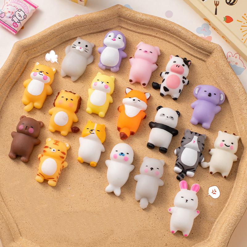 Jucării Mochi Squishy cu Animale Drăguțe Culcate, Bile pentru Ameliorarea Stresului, Jucărie Senzorială Moale și Amuzătoare pentru Strâns, Fidget Toy pentru Adulți și Copii, Cadouri pentru Petreceri