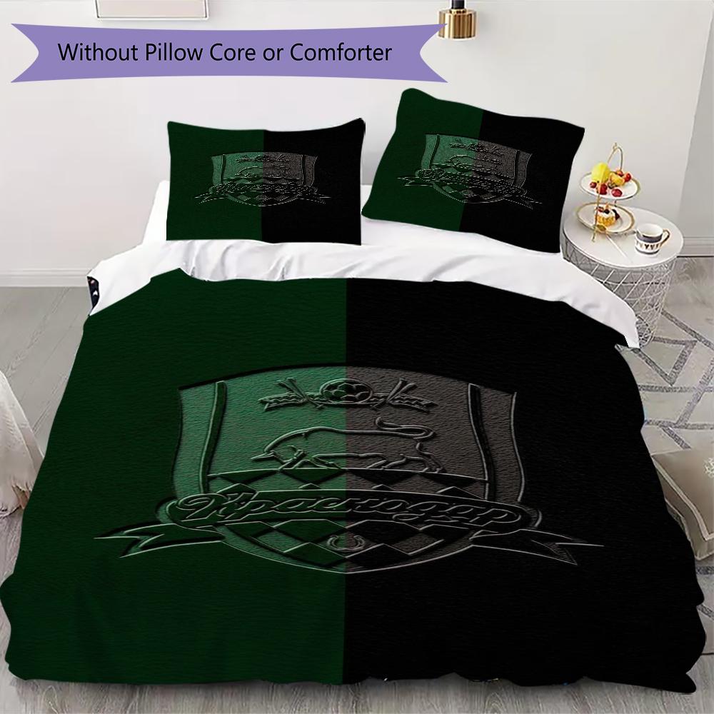Fc Krasnodar Pattern Bedding uilt Set uilt Cover Pillowcase Home Decoration Birthday Gift (1*duvet cover + 2*pillowcase without core)