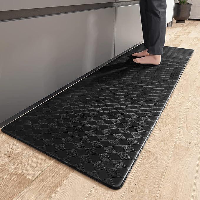 Waterproof Non-slip PVC Floor Mat: Oil-proof, Wipeable Leather, Dirt-resistant, Anti-fatigue.