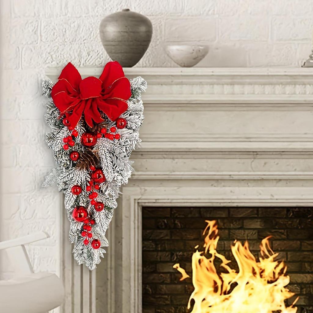 Artificial Wreath Christmas Swag Decoration Wall Hanging Ornament