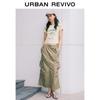 UR Women's Casual Workwear Patch Pocket Drawstring Skirt