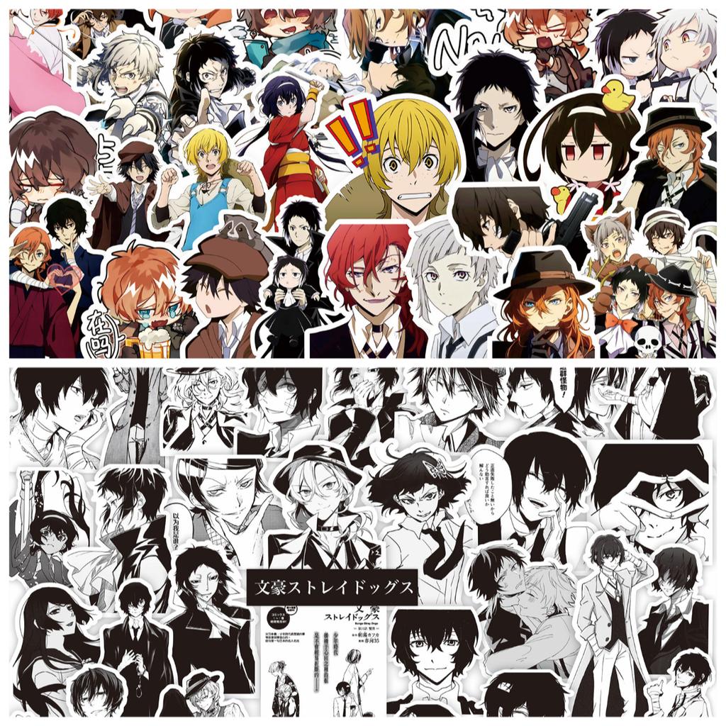 65/82/147PCS Gapanese Anime Bungo Stray Dogs Stickers Dazai Osamu Cartoon Sticker DIY Notebook Skateboard Phone Manga Decals