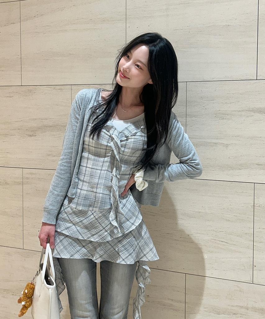 MIXXO See-Through Check Layered Dress_Miwowg501G