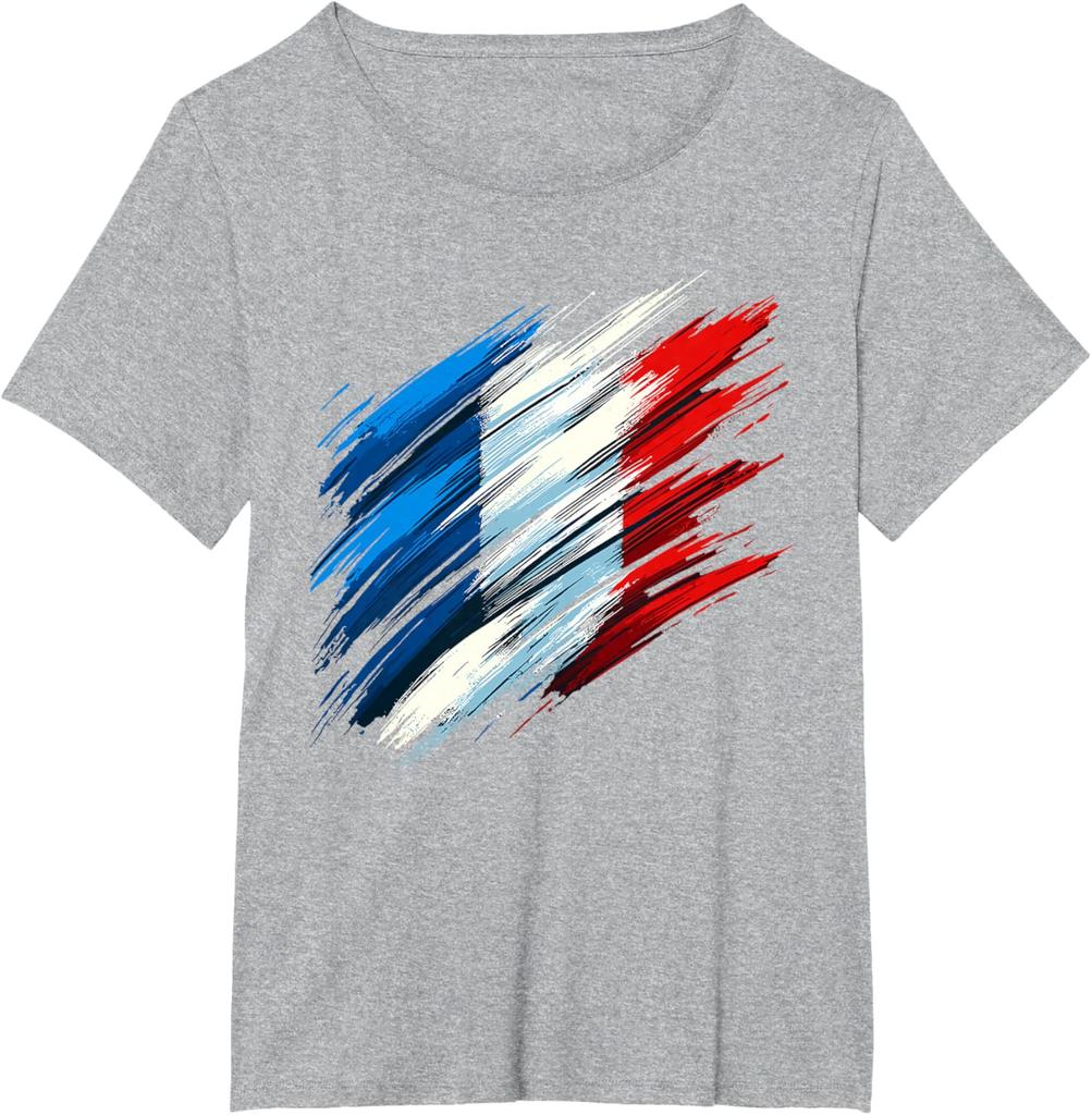 France French Flag Drapeau Français T-Shirt Short Sleeve Casual 100% Cotton Shift