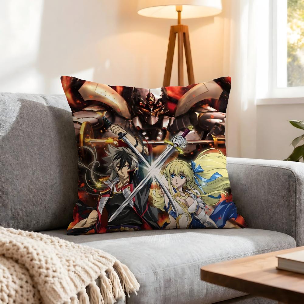 Anime Nobunaga The Fool Cushion Cover 1Pcs Decorative Covers Soft Cushion Case For Sofa Couch Decor 40X40 45X45 Pillowcases