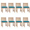 Day and Night - Day and Night Garden Chairs 8 Units Solid Teak Wood with Cushions
