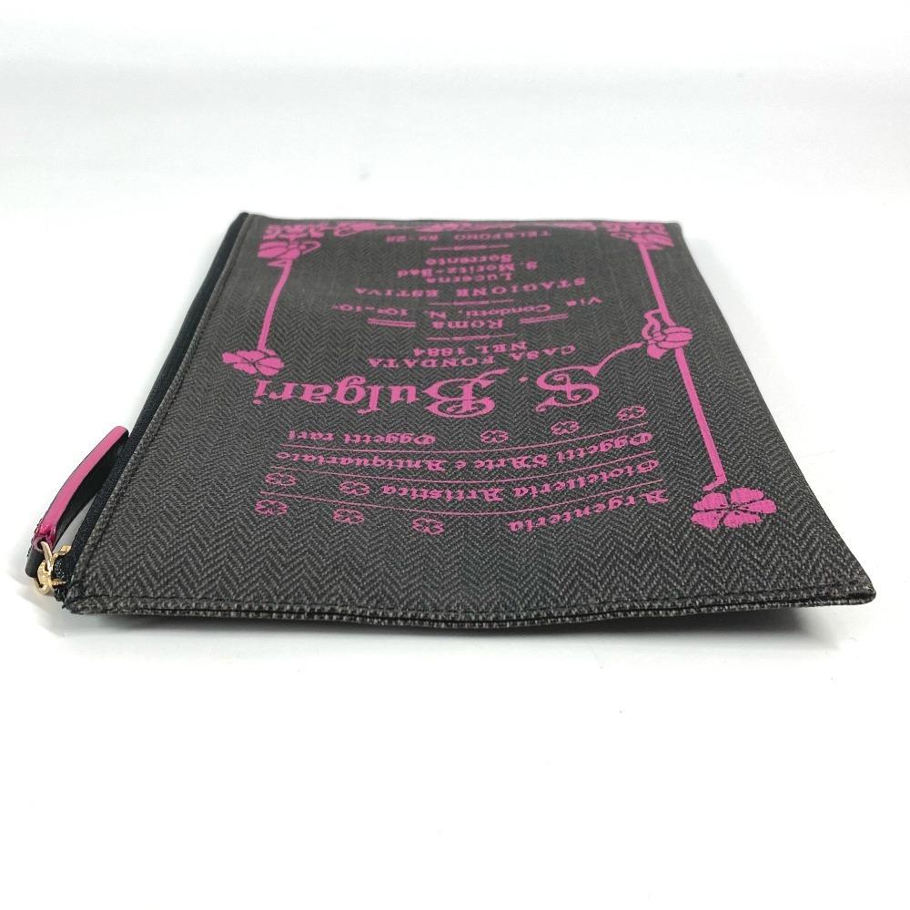 BVLGARI Logo S.Bulgari Bag Pouch Cluch Bag Clutch bag PVC/Leather gray/pink