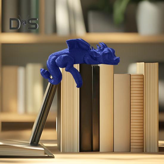 Sleeping Dragon Bookshelf Decor 3D Printed Dragon Figurine Book Nook Sleeping Dragon Shelf Decoration for Book Lovers And Fantasy Enthusiasts