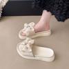 Women's Outer Slippers 2025 Summer New Bow Sandals Soft Thick Bottom Versatile Lazy Non-slip Beach One-word