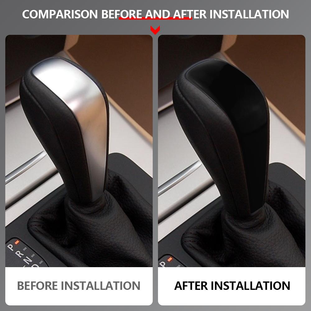 1PC For BMW 3 Series E91 E90 E92 E93 2006-2012 Car Gear Head Shift Knob Cover AT Tuning ABS Carbon Fiber Trim Sticker Accessories