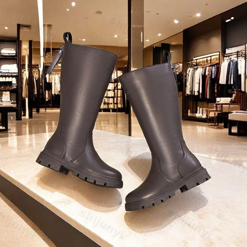 Stivali Lunghi al Ginocchio per Bambini Autunno Stivali da Principessa per Ragazze Britanniche Bambini Zip Comodi Antiscivolo Stivali Lunghi da Esterno Botas