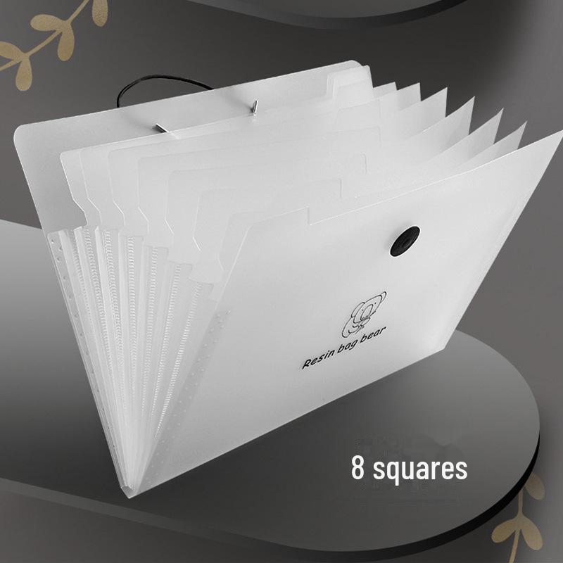 A4 Multi-Layer Student Document Organizer with 8 Compartments & Index Stickers