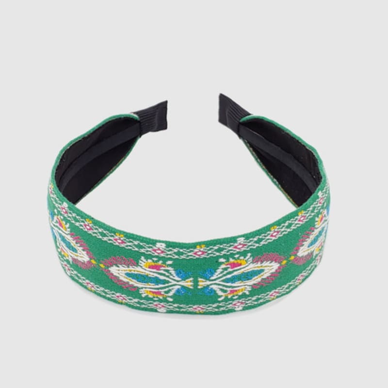 LALA Imported Lace Ethnic Hairband P-GREEN