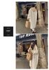 Beige Hooded Lambswool Mid-Length Coat: Thick Korean Style, Loose Fit, Plush Outerwear for Autumn/Winter.