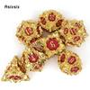 7 Pcs Golden Red Lotus Flower Metal DicePerfect For Rpgs, Board Games, And Card Games.Dice For Games, Dnd Dice Set