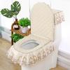 3 PCS/Set European Style Toilet Seat Cushion Bathroom Toilet Seat Cover Lace Home Toilet Seat Cover Fabric Toilet Cover