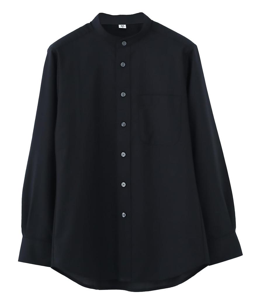 Seven Uniform GH7021-9 Black, Size Small, Long Sleeve Stand Collar Shirt, Oxford Cloth, Restaurant Uniform