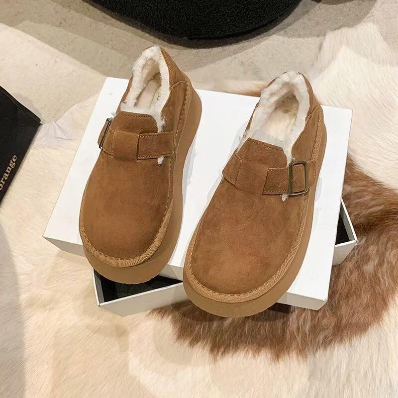 

Женские зимние слипоны с плюшевой подкладкой