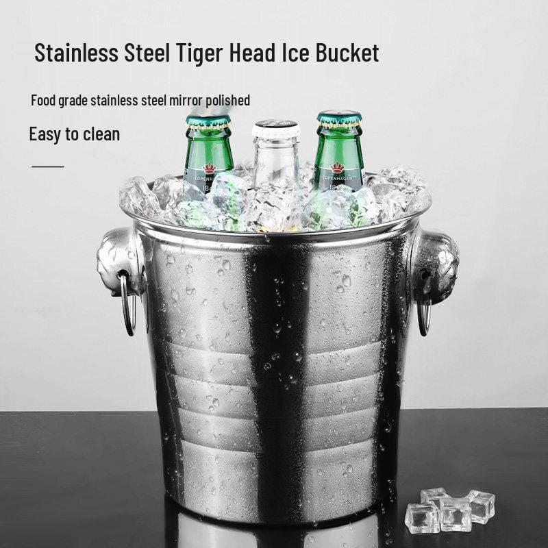 ZISIZ Stainless Steel Tiger Head Ice Bucket