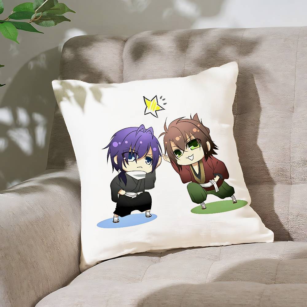 

Anime Hakuoki Pillow Case Cushion Cover Soft Cute Throw Pillow Case For Car Sofa Pillowcase Polyester With Zipper 16x16Inch
