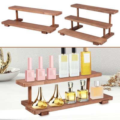 Wood Cupcake Riser Display Stand Dessert Window Counter Perfume Cosmetics Rack Dessert Model Mini Figure Shelf
